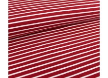 Bio Jersey Stoffonkel - Ringel kirsche dunkelrot